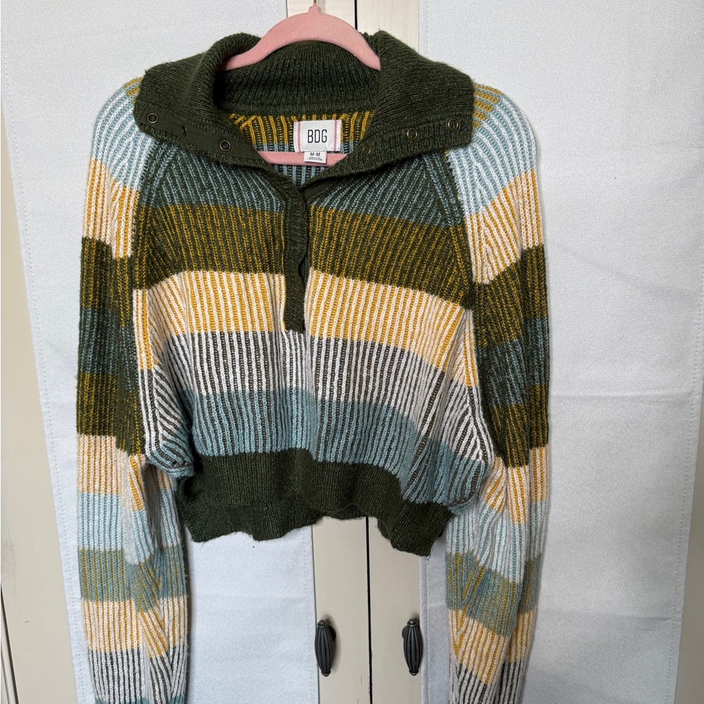 BDG Women's Multicolor Striped Cowl Sweater
